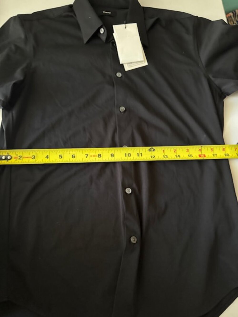 Theory Irving Short-Sleeve Shirt in Structure Knit Preppy Minimalist Streetwear - Picture 11 of 12